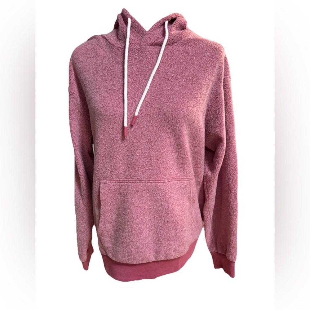 Member's Mark Soft Reverse Fleece Hoodie Sweatshirt Dark Rose Women’s Large